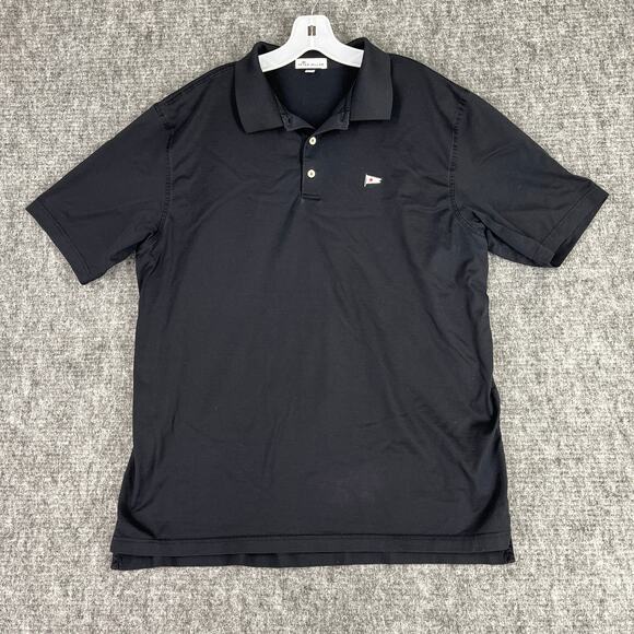 Peter Millar‎ Shirt XL Performance Golf Polo Kermit Red Star Shipping Nautical - Picture 1 of 9